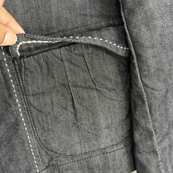 Denim Jacket BACCINI Womens Long Sleeve Buttoned Black Size M - Picture 14 of 16